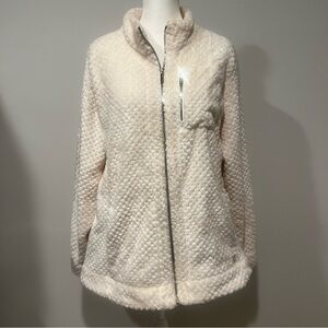 Calvin Klein Women’s Minky Full Zip Fleece, Metal Logo Long Sleeve XL